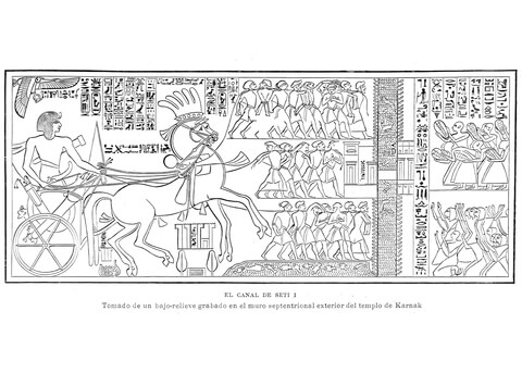 Ancient Egyptian Depiction Of The Canal Of Seti I Coloring Page